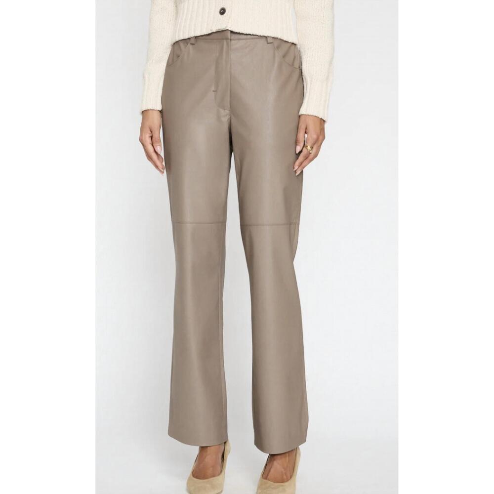 NEW BROCHU WALKER lara vegan leather pant in brume